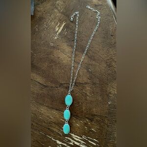 Handmade turquoise lariat necklace